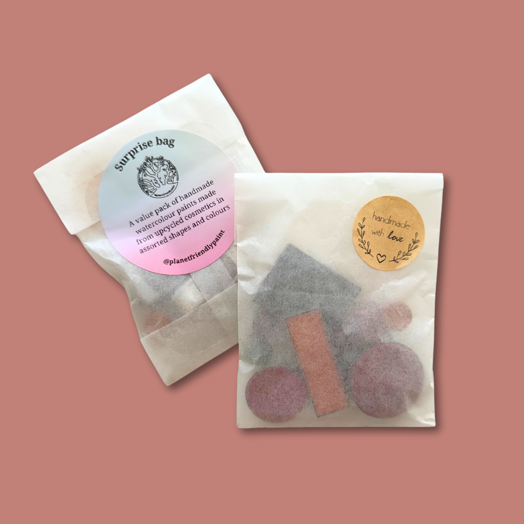 Surprise Bag! - assorted upcycled watercolour paint pans in a value pack bag